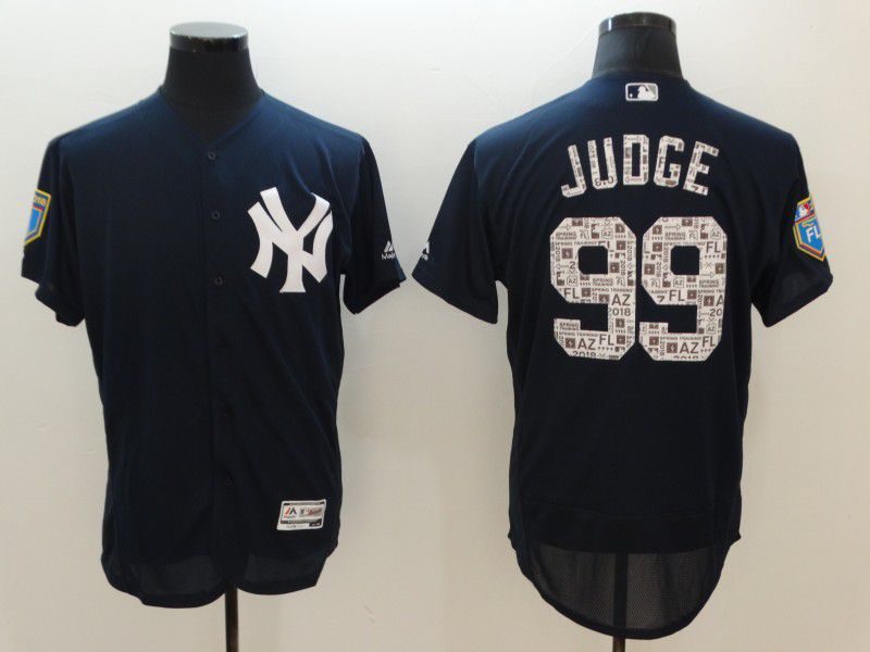 Men New York Yankees #99 Judge Blue Elite Spring Edition MLB Jerseys